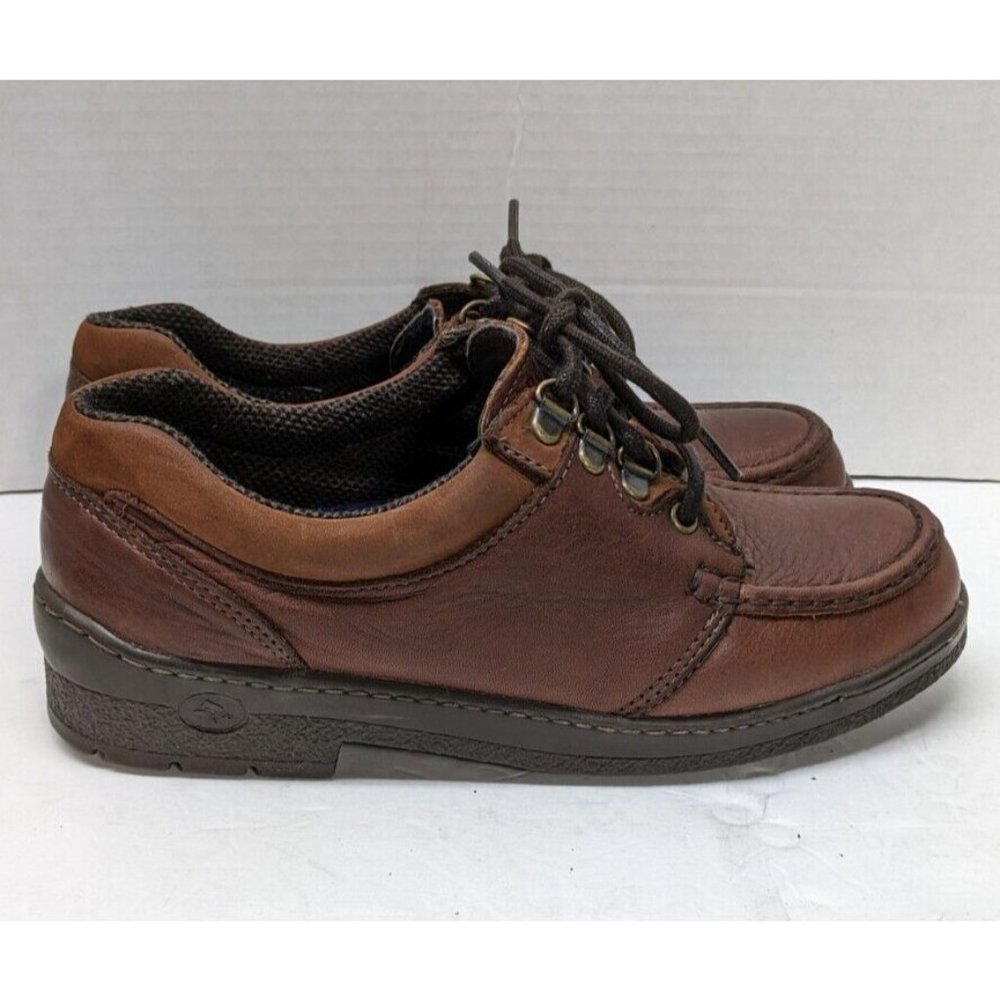 Carolina Women's Comfort Oxfords Brown Leather Work Shoes Size 7.5 M